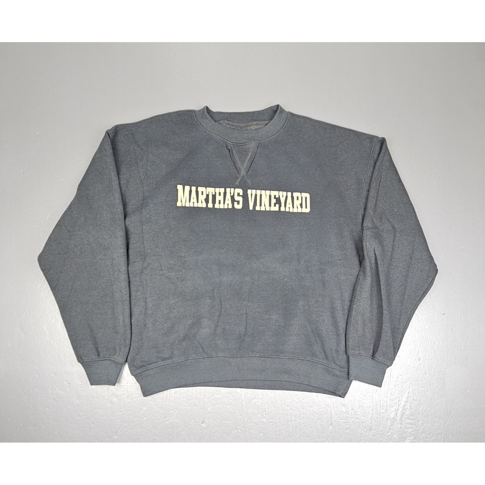 Martha's Vineyard Sweatshirt Mens Small Gray Bay State Gear Y2k Crewneck‎